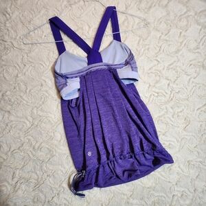 EUC LULULEMON REST LESS TANK TOP BUILT IN BRA purple Sz 4